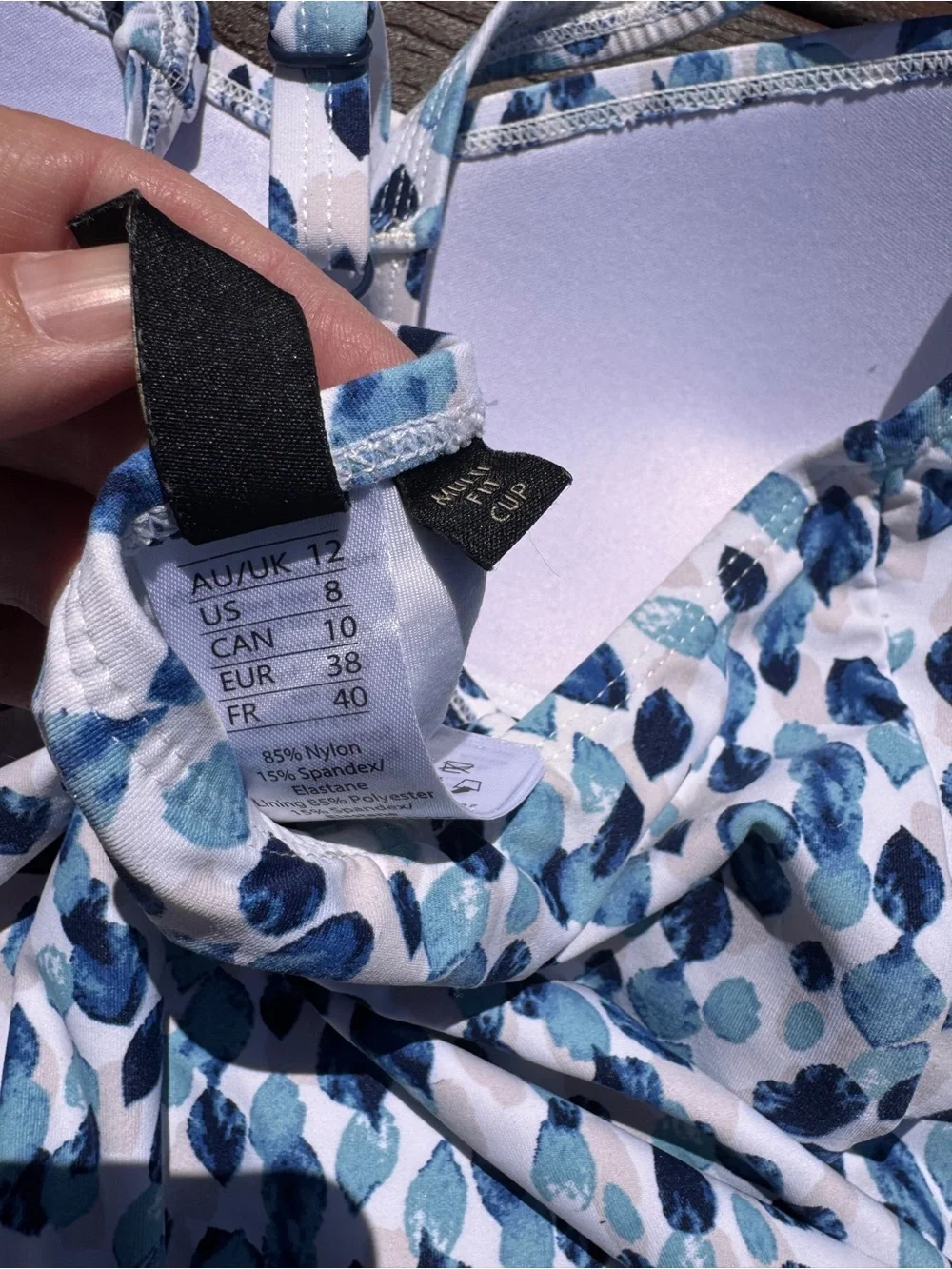 Blue White Nip Tuck Leaf-Print Two-Piece Swim Set